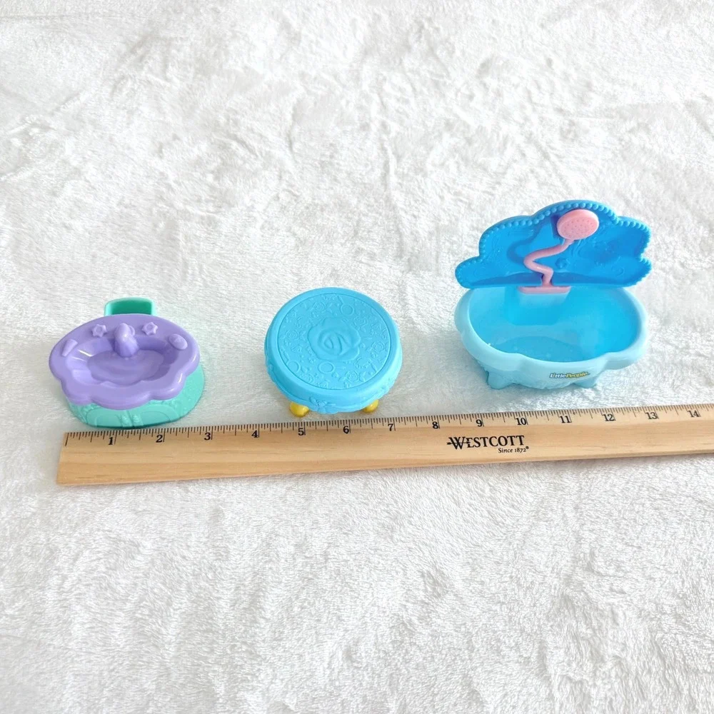 Fisher-Price Little People Disney Ariel Bathtub Vanity Kids Blue GWV51 3pc Set